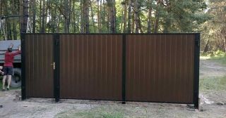 Купить распашные ворота из профнастила Соликамск, цена от 2708 руб.